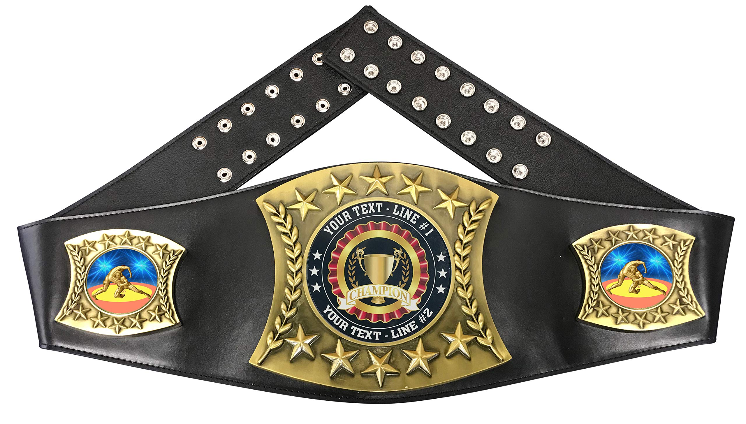 Express Medals Custom Wrestling Trophy Personalized Championship Leather Belt D90