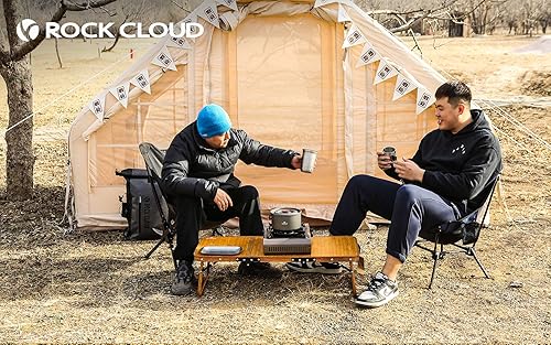Miniatura 2 de ROCK CLOUD Paquete de 2 sillas de campamento compactas portátiles y ultraligeras, sillas plegables para exteriores, tamaño grande para campamento,