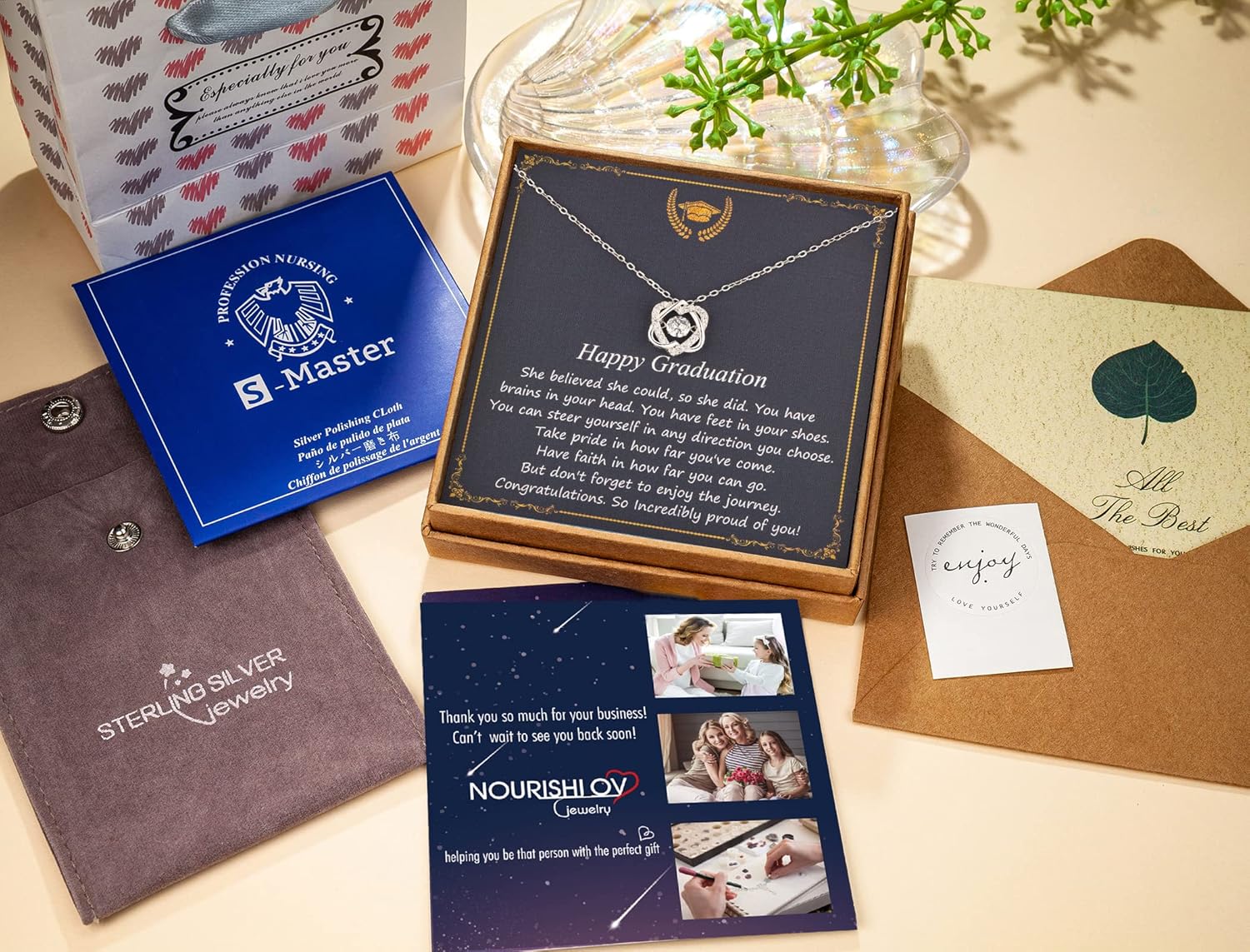 Graduation Gifts for Her 2026 College, Sterling Silver Two Interlocking Infinity Heart Necklace, Inspirational Graduation Gift, High School Graduate Gifts for Best Friend or Daughter - Image 7