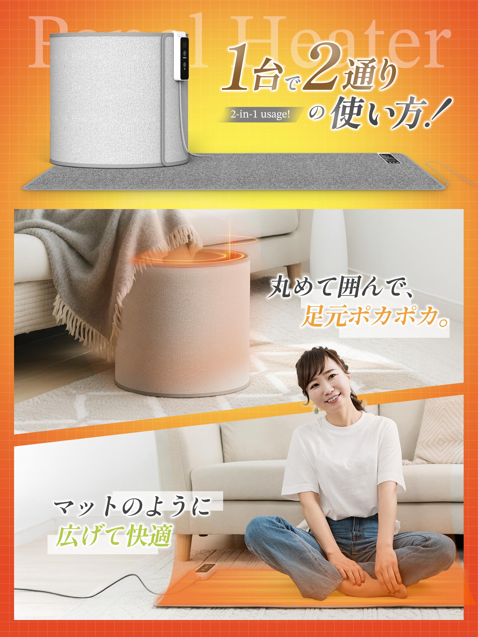 Amazon | RISIDA パネルヒーター 足元ヒーター 省エネ 一人用 デスク下