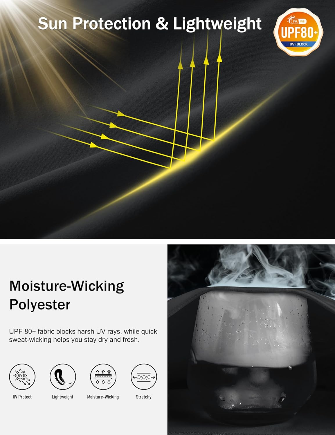 MAGCOMSEN Men's Short Sleeve Hoodie UPF80+ Workout Lightweight Athletic Gym Hooded T Shirts - Image 5