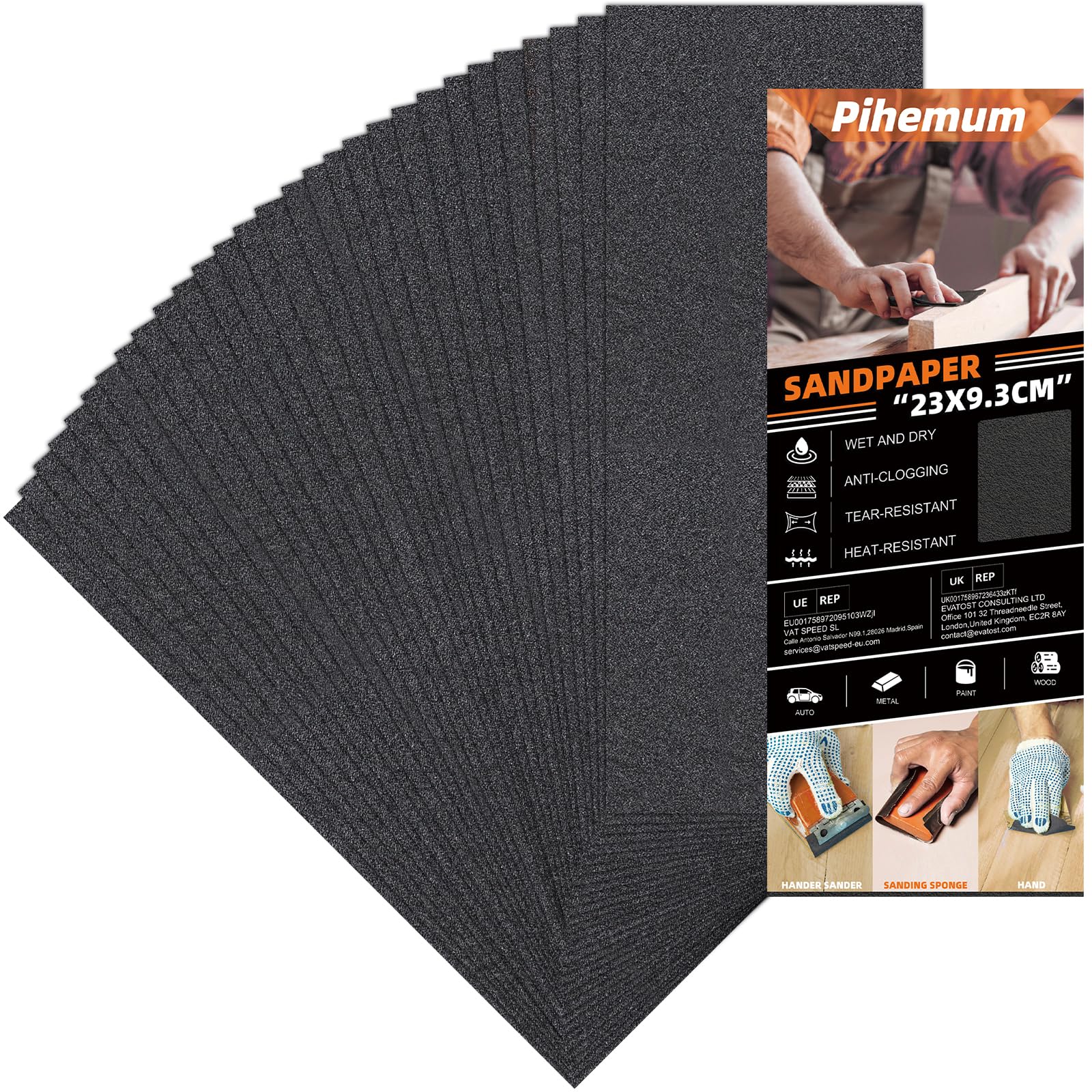 30 Pcs Sandpaper 120 Grit Wet and Dry Sandpaper Sheets, 9 x 3.6 Inch Sand Paper Pack for Wood Furniture, Walls, Metal, Automotive Polishing & Finishing