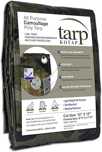 Kotap 10 x 3.66 camuflaje 7-mil Poly Tarp, tema: tcm-1012