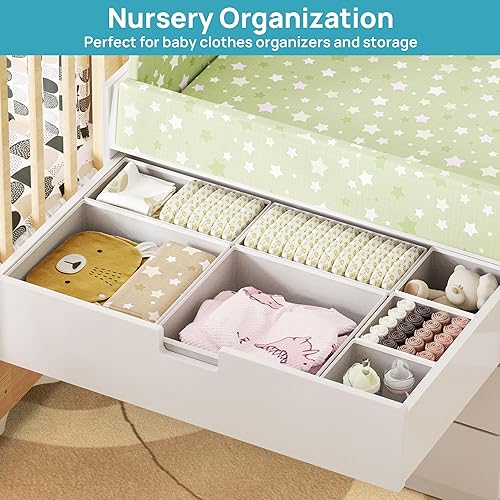 Miniatura 3 de Vtopmart Paquete de 12 organizadores de ropa de bebé, organizador de cajones de tocador para ropa de bebé, contenedores de almacenamiento plegables