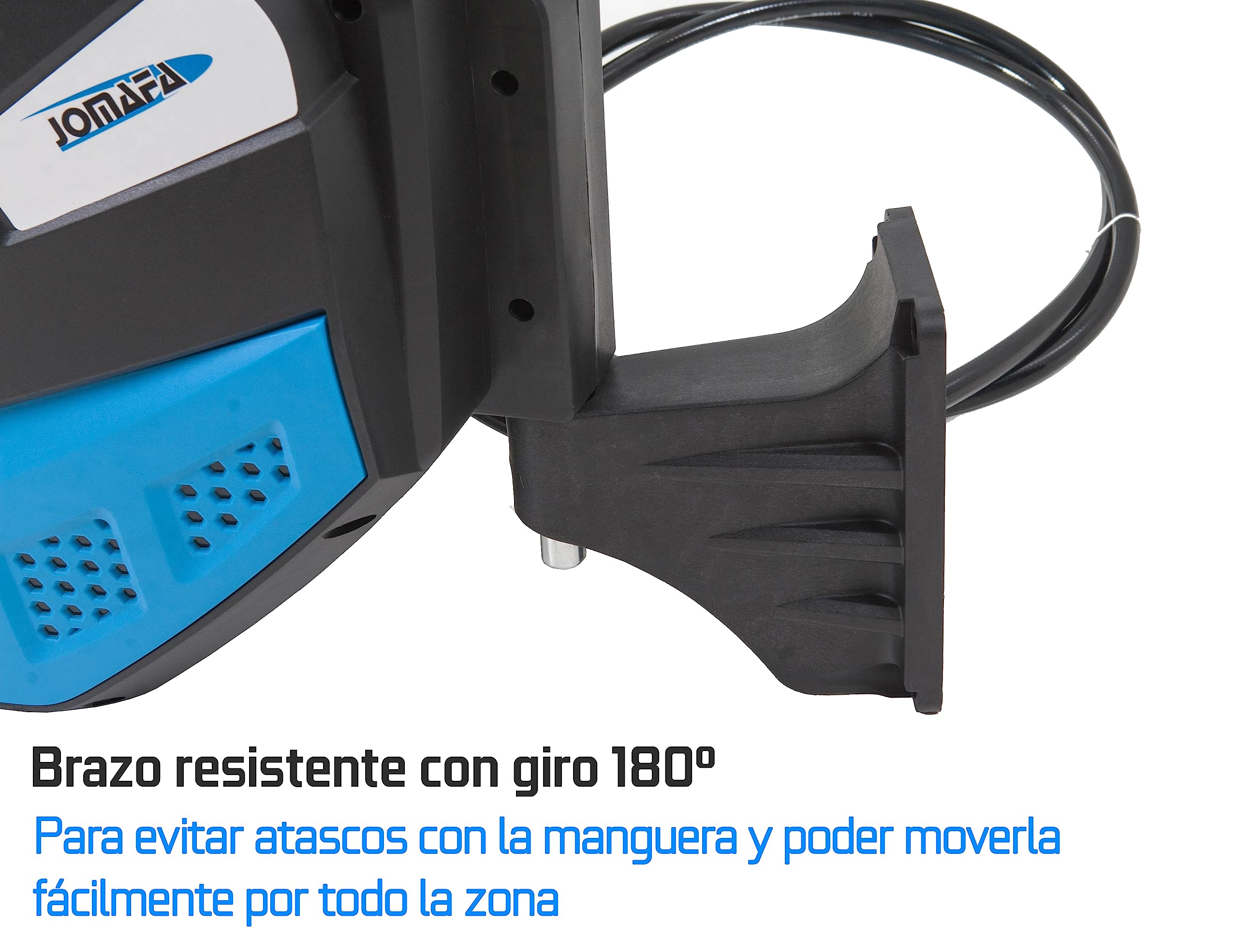 Carrete de Manguera Aire Comprimido 15 m + 2 m | Conector de 1/4" | Soporte Pared 180° | 7,5 x 11.5 mm | AZUL