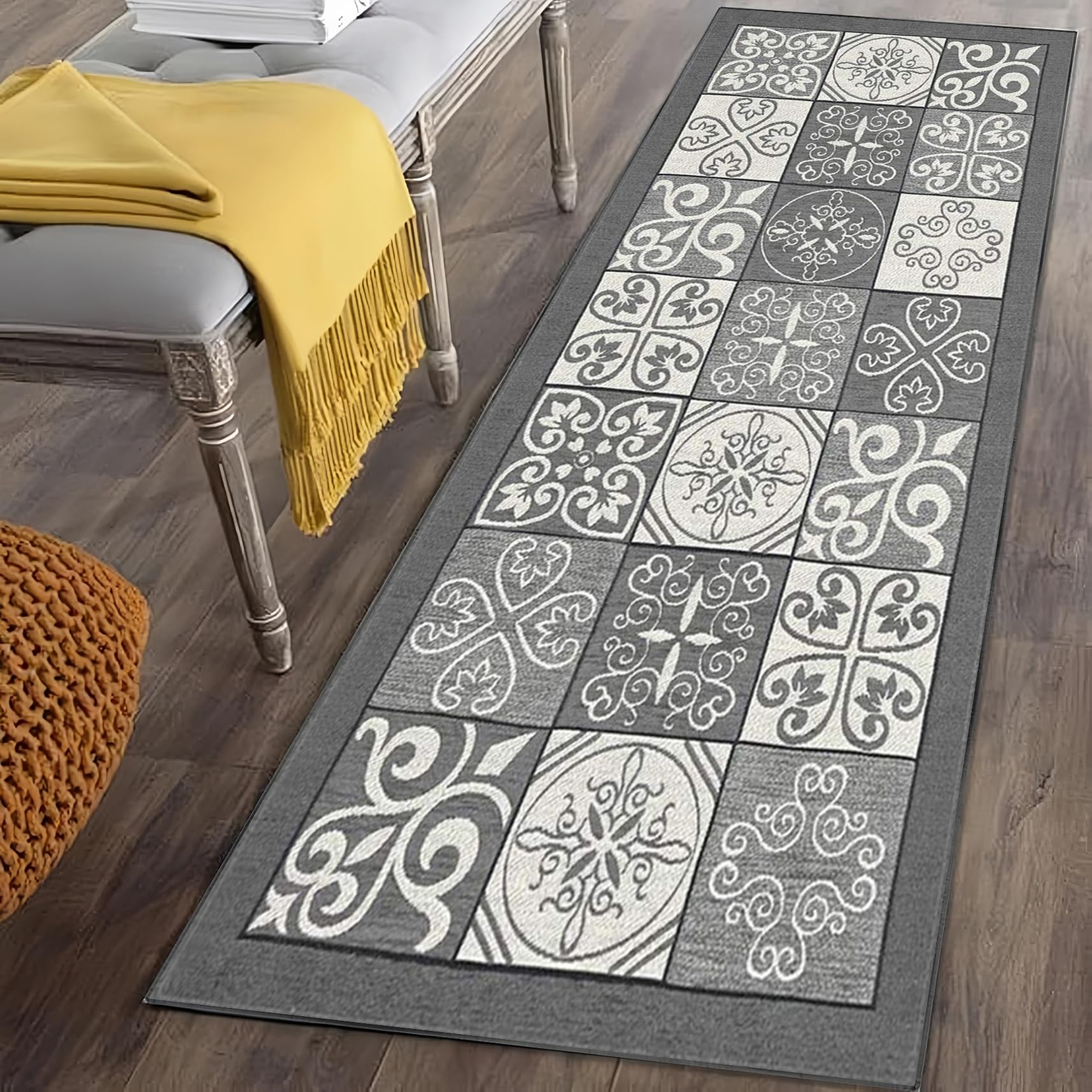 Alfombra cocina absorbente de agua y lavable moqueta suave antideslizante de 74 x 215