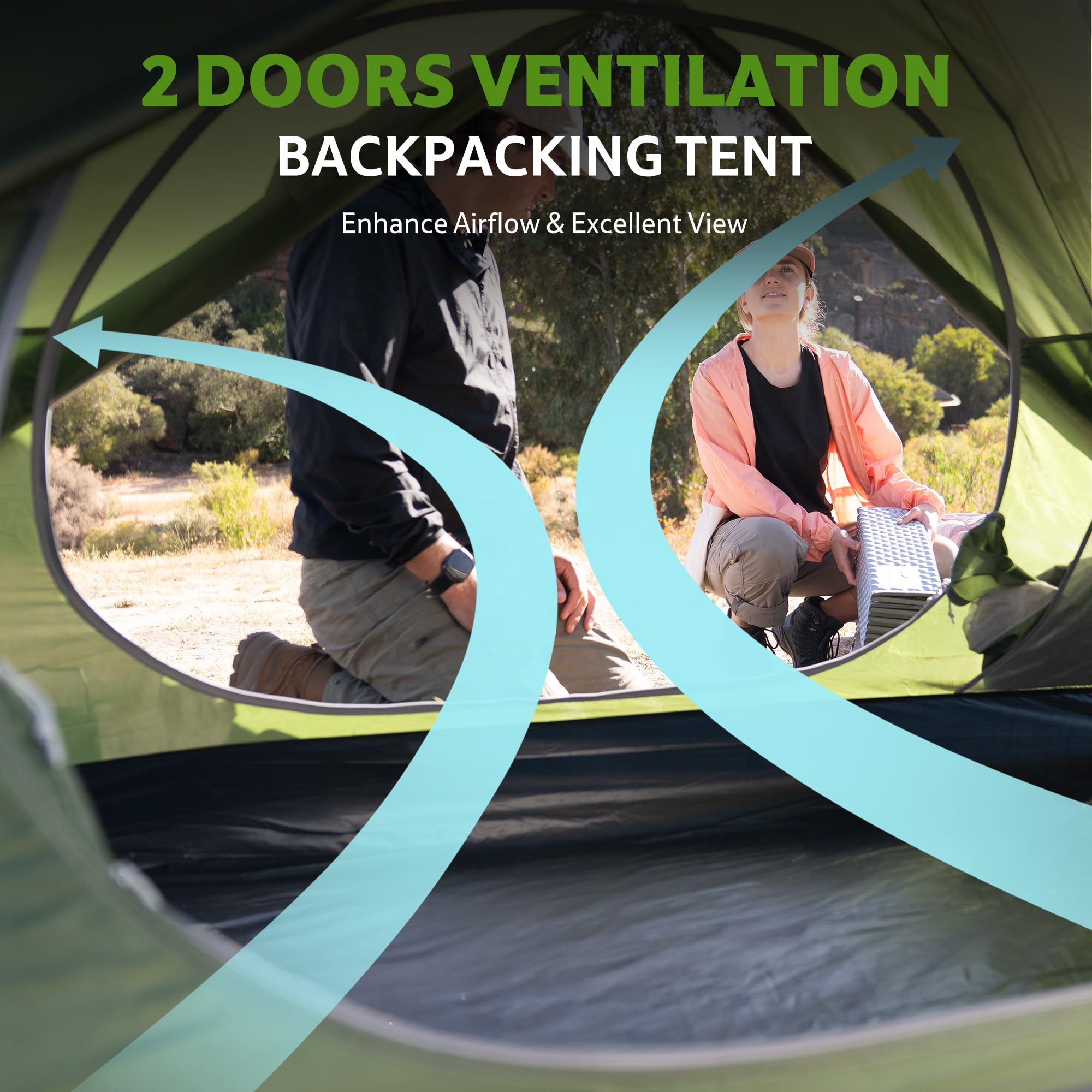 Naturehike Bleik Tente de camping légère imperméable double couche pour randonnée et trekking