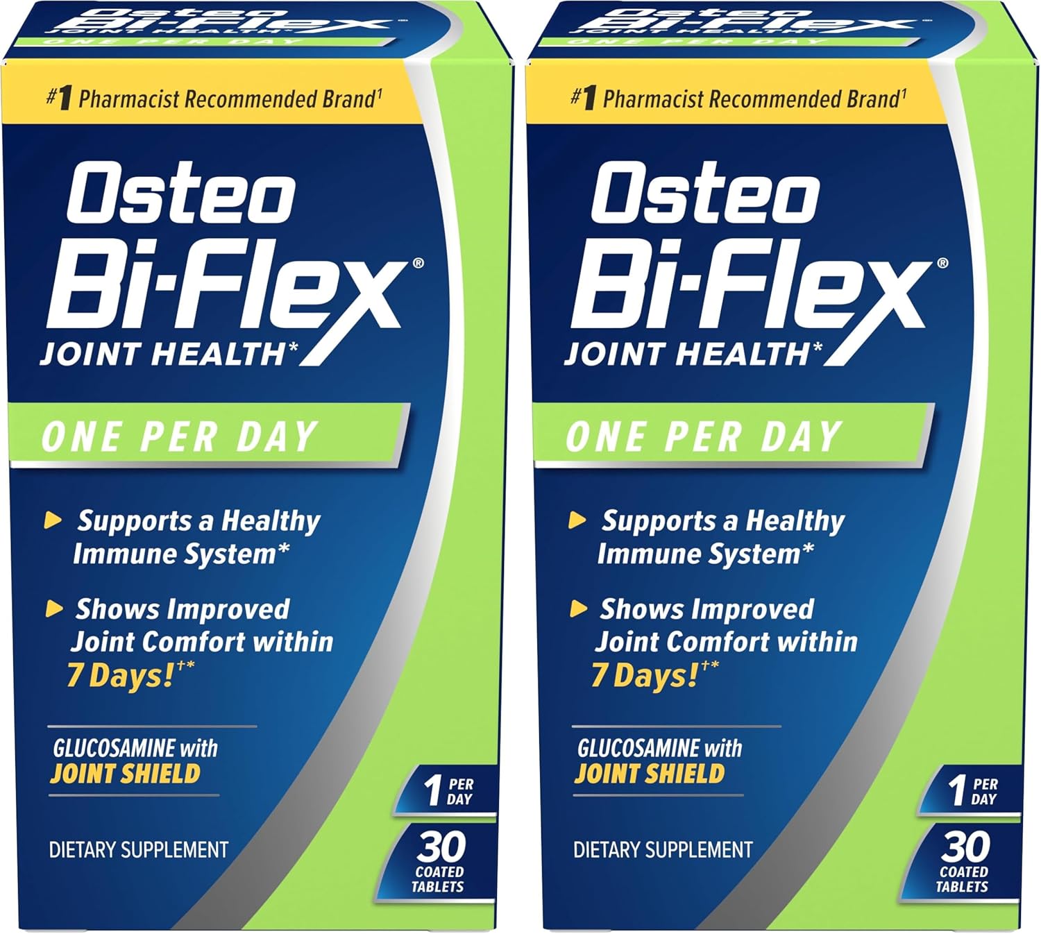 Osteo Bi-Flex Glucosamine w/Vitamin D, One Per Day, Joint Health with Bone & Immune Support, 30 Coated Tablets (Pack of 2)
