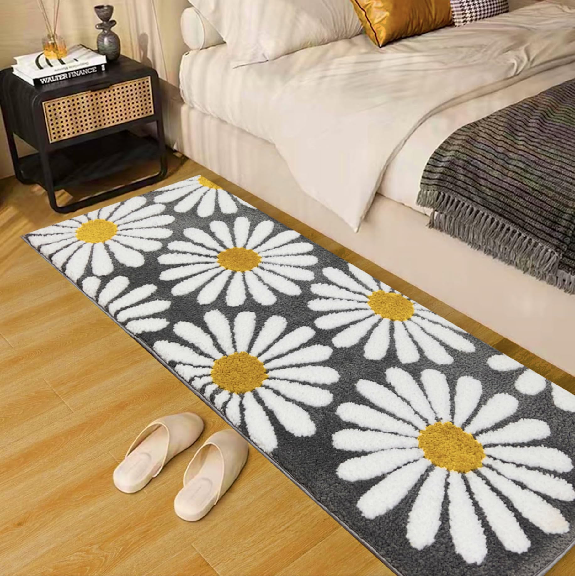 Roseate Flower Super Soft (50x120 cm) Microfibre 2000 GSM Anti Skid Runner for Bedroom/Carpets for Living Room/Kitchen Mats for Floor/Floor Mat/Bathroom Mat/Rug (Grey) Pack of 1 (B0BSV7NW8G) Amazon Price History, Amazon Price Tracker