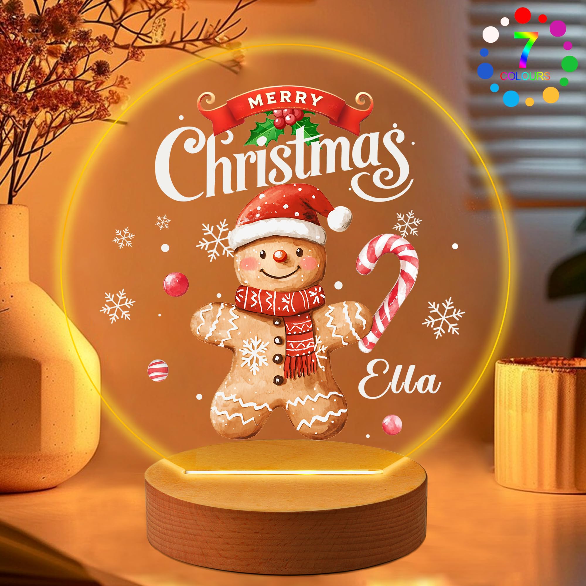 EDSG Personalised Night Light - Custom Baby Gifts, 7 Colors, Acrylic Night Lamp, Bedroom Decor for Kids, Children, Baby Girls, Boys, Toddler (Design 3)