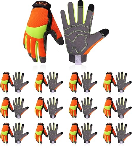 Miniatura 17 de HLDD HANDLANDY Work Gloves Women, Safety Work Gloves Touchscreen Working Glove for Mechanic, Gardening, Construction, DIY Rosado,Azul,Palma de piel