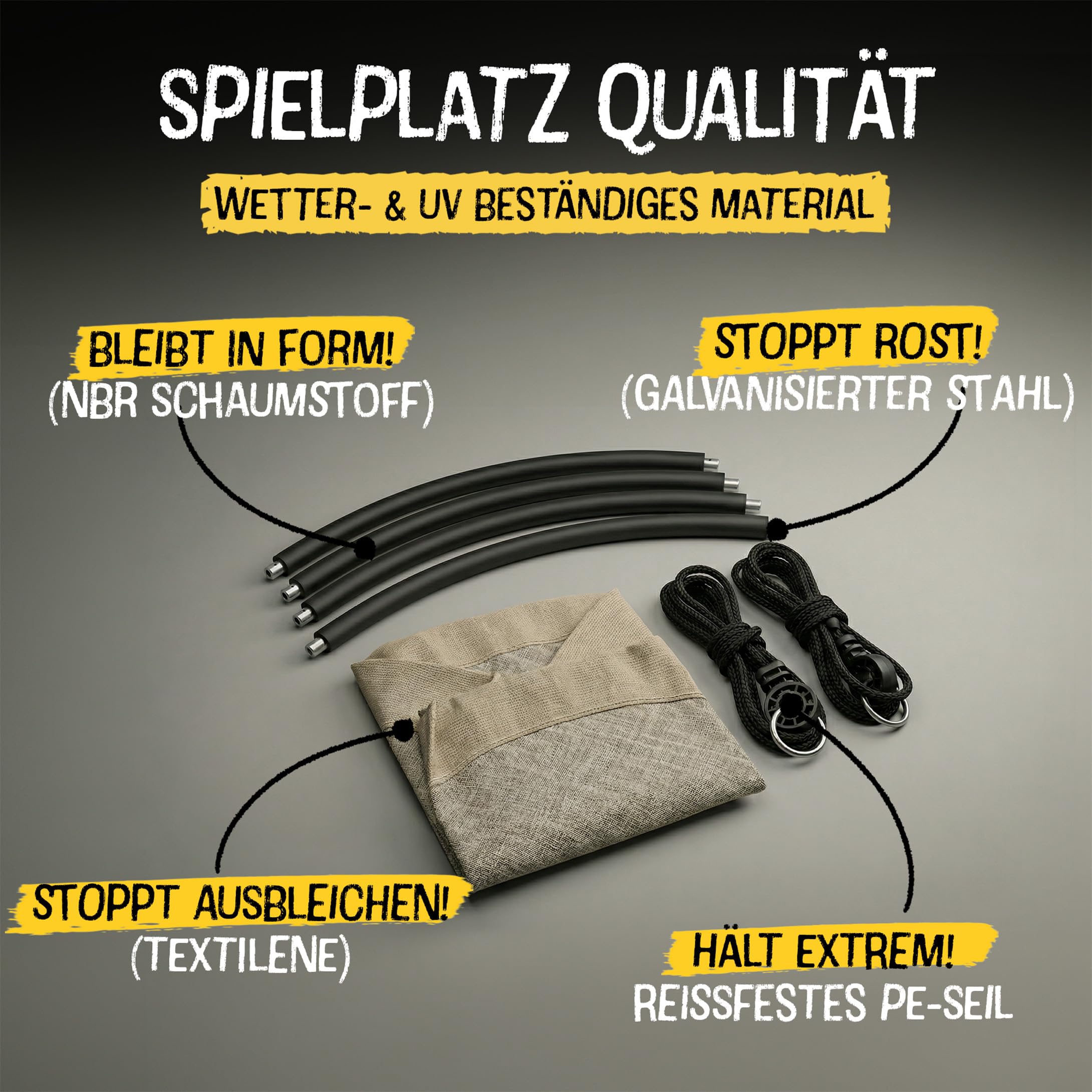 FRIEDO Nestschaukel Outdoor 90/110 cm I Netzschaukel bis 150 kg I Wasserabweisend & UV-beständiger Bezug I Höhenverstellbar I Rostfreier Stahlrahmen I Kein Ausbleichen I Korbschaukel schnell montiert
