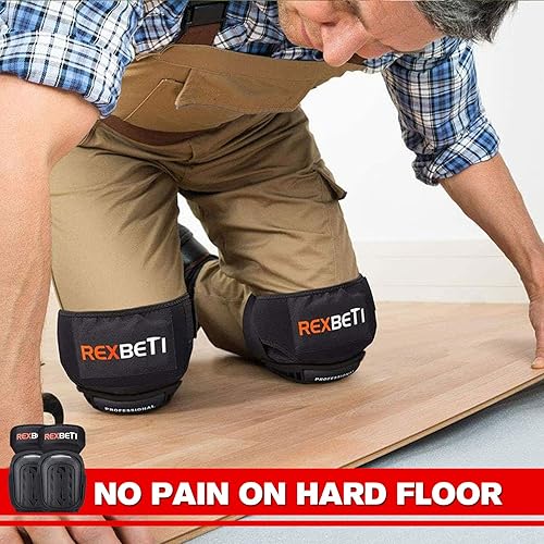 Miniatura 5 de REXBETI Rodilleras para el trabajo, rodilleras de construcción para hombres, resistentes y cómodas almohadillas de gel de espuma antideslizante para