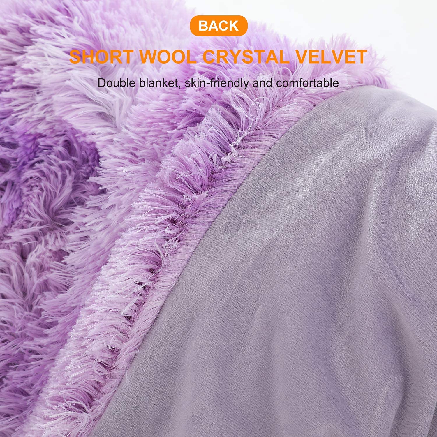 Galatée 160 * 200cm Elegante di alta Qualità Coperta double face Color Arcobaleno Plaid in Flanella di Pile Morbidissima Calda per Divano e Letto, Morbida Coperte di Microfibra Viola