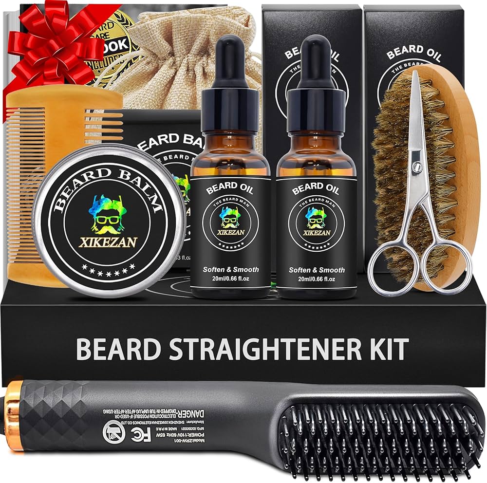 Amazon.com : XIKEZAN Beard Kit for Men Grooming & Straightening