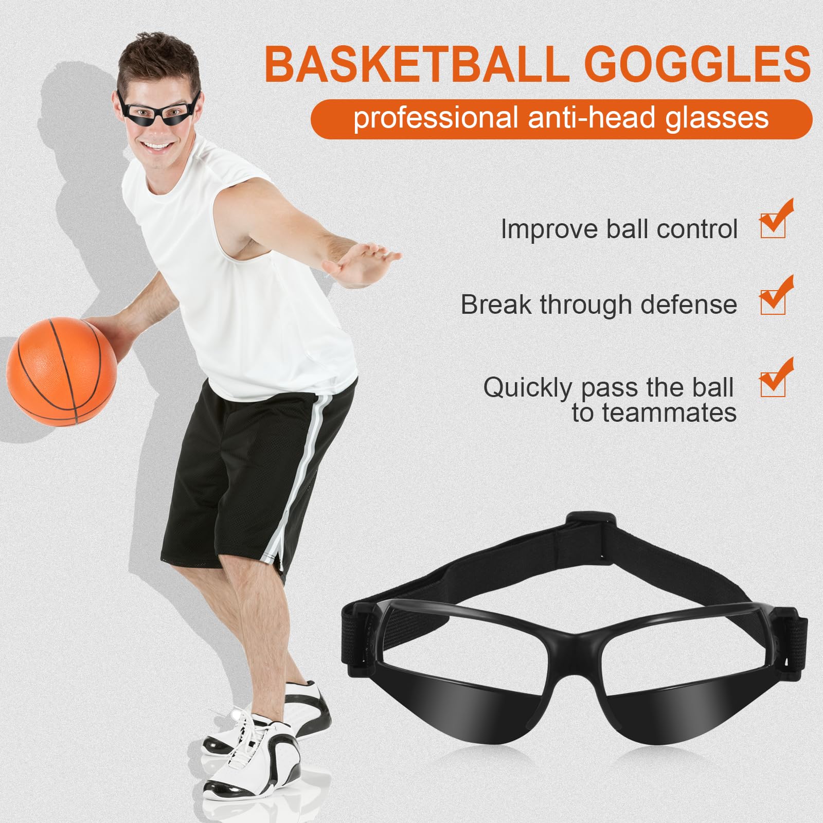 JETOLAKQ 7 Pack of Basketball Dribbling Goggles Basketball Training Aid Training Equipment for Improving Court Vision Adjustable Basketball Sports Training Glasses Improves Ball handling