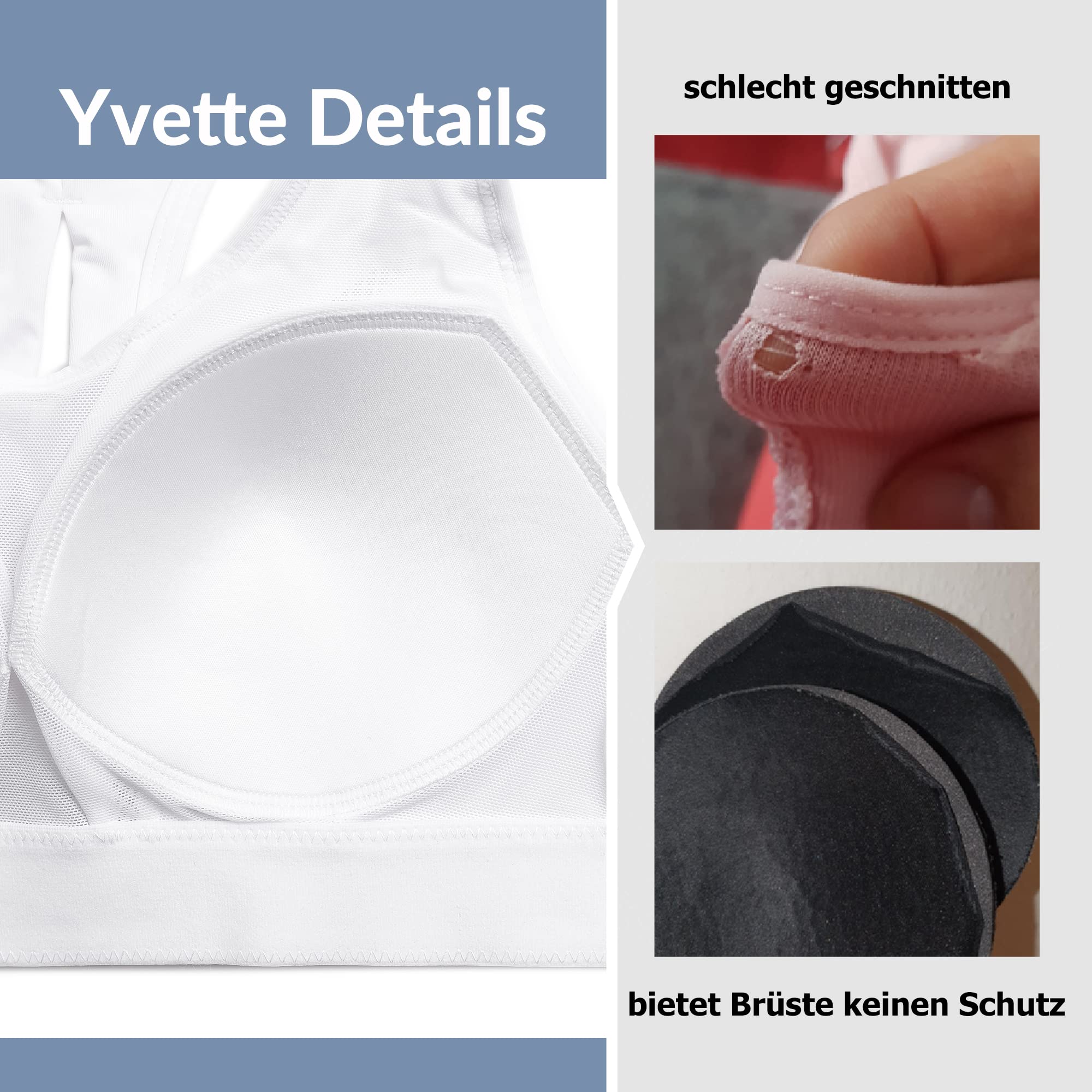 Yvette Reggiseno Sportivo Forte Supporto Mesh Racer Gap sul Lato Posteriore Seni Grandi Senza Ferretto Imbottito per Il Fitness Corsa Yoga