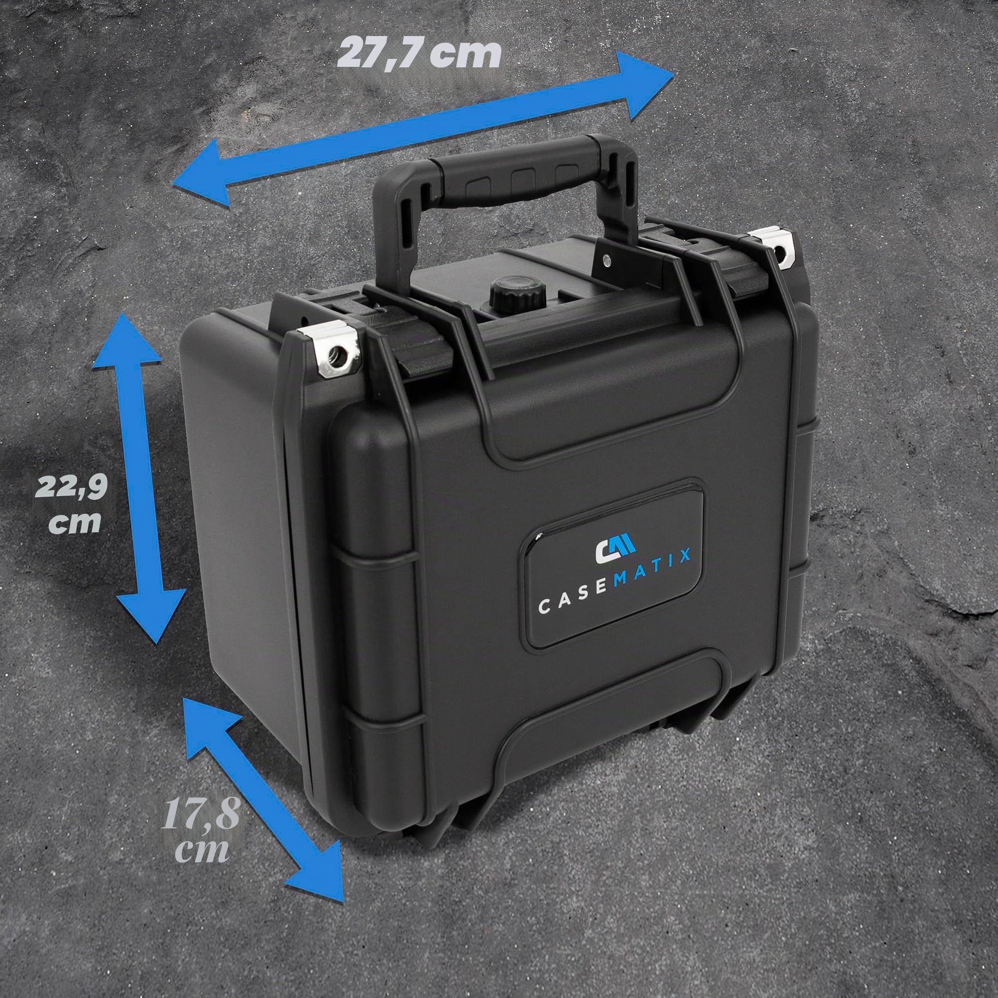 CASEMATIX Tragetasche für 43+ Miniaturen - Hartschalen-Aufbewahrungsbox mit 3 Schaumstoffschalen und 1 Anpassbarem Tablett, Kompatibel mit Warhammer 40k, DND