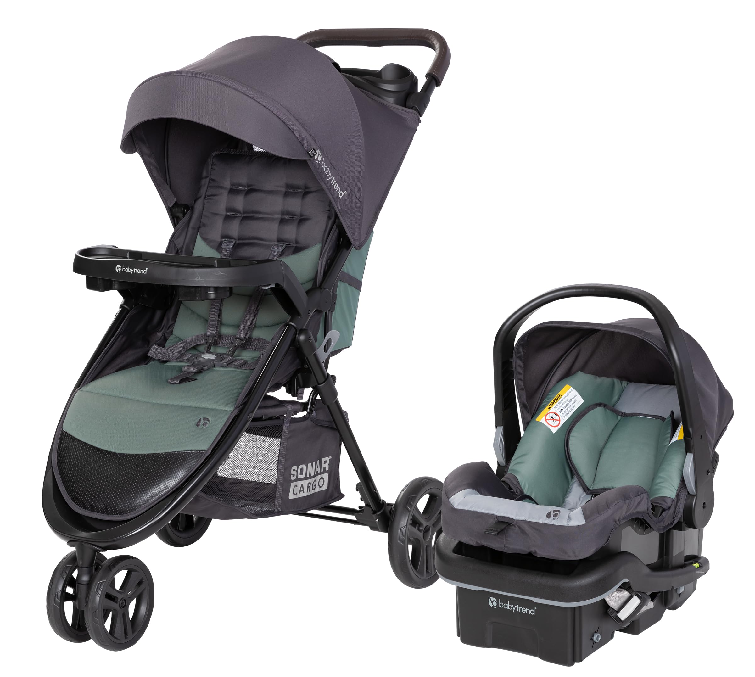 Baby Trend Sonar Cargo 3-Wheel Travel System, Desert Sage - 2