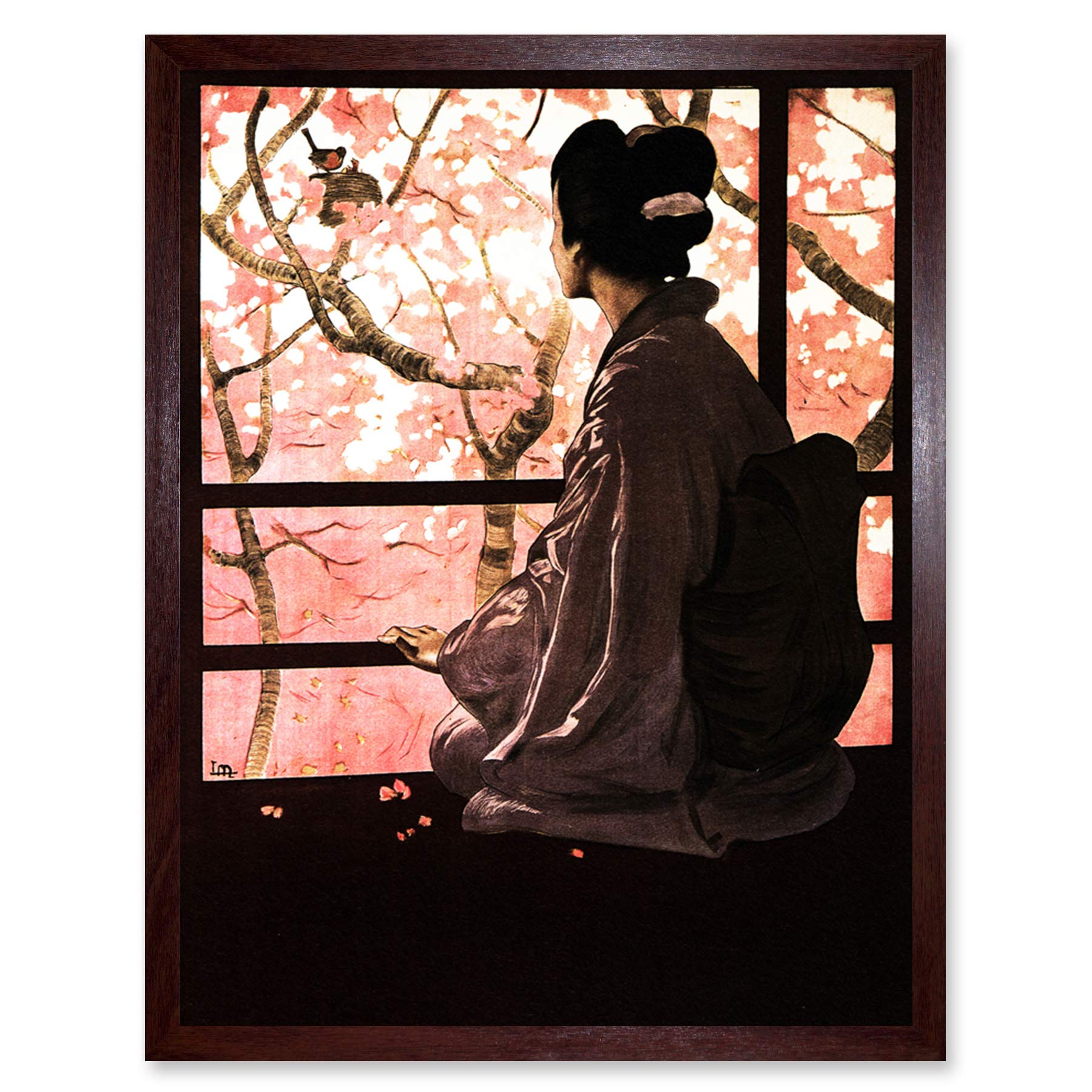 Wee Blue Coo Opera Madame Butterfly Japanese Art Print Framed Poster Wall Decor 12x16 inch