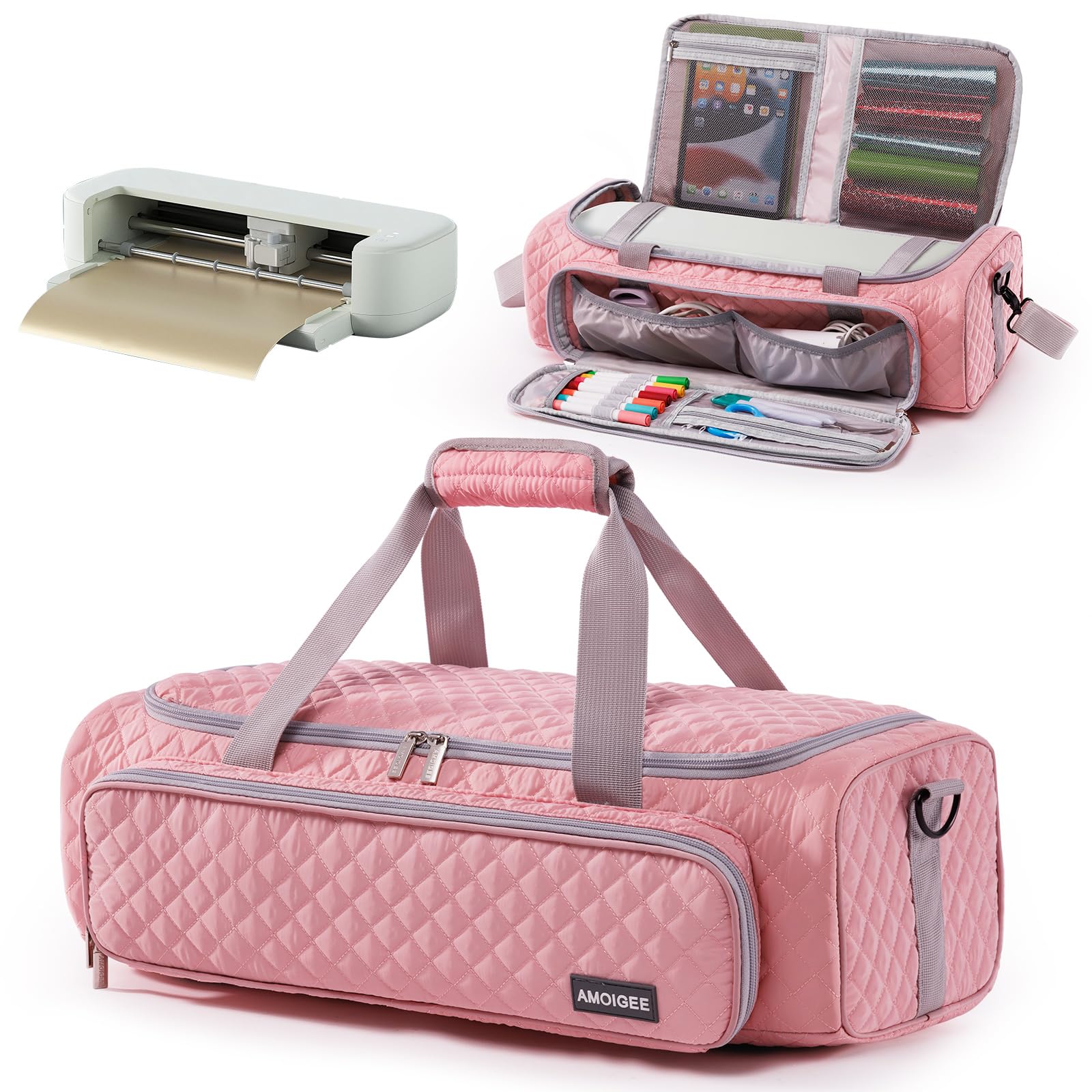 AMOIGEE Puffy Carrying Case for Cricut Explore 5, Maker 5 Die Cut Machine