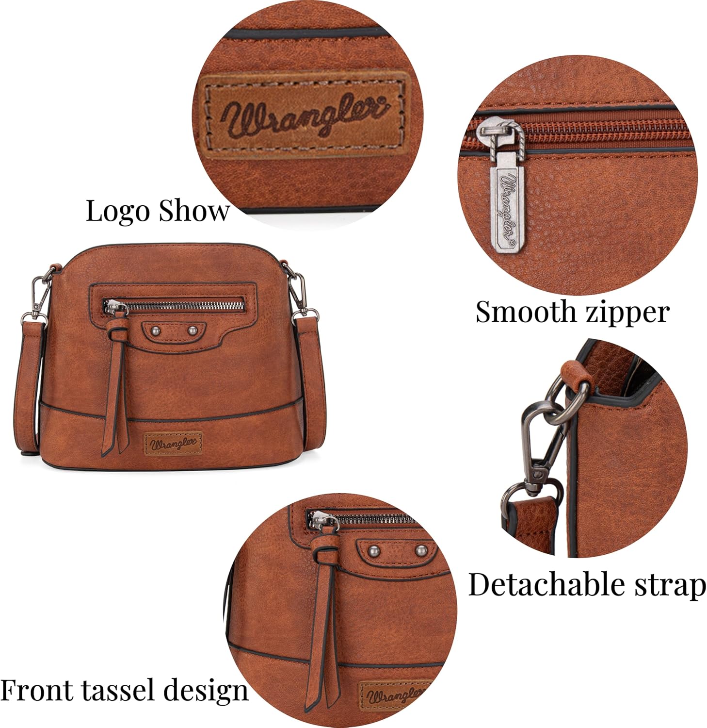Wrangler Small Crossbody Bags for Women Shoulder Cute Purses and Handbags with Adjustable Strap - Image 5