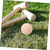 Vista 5 de TOYANDONA 5PCS Wooden Croquet Balls Set for Outdoor Lawn Games Sturdy Solid Wood Balls for Backyard Croquet DIY Crafts and School Projects