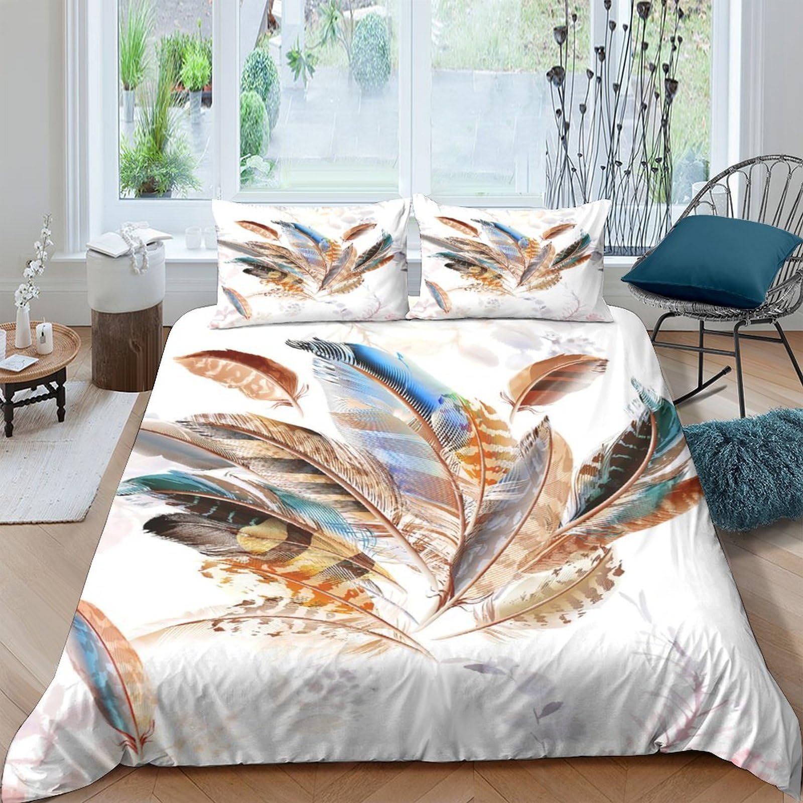 Housse de couette imprimé 3D avec fermeture éclair pour parure de lit filles