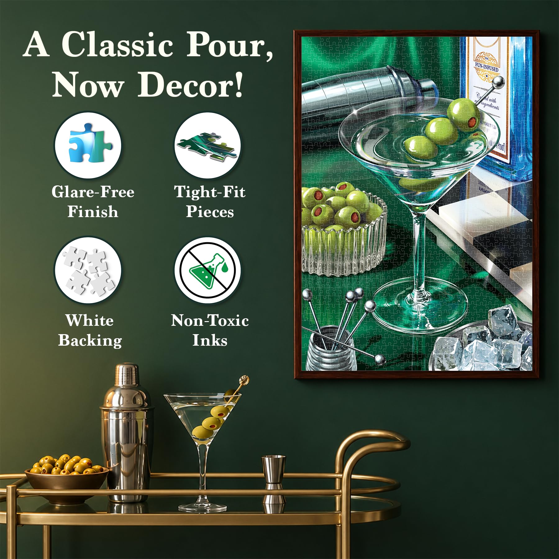 Jigsaw Puzzle 1000 Pieces - The Classic Martini, Cocktail Puzzle for Adults — Amazon image 4