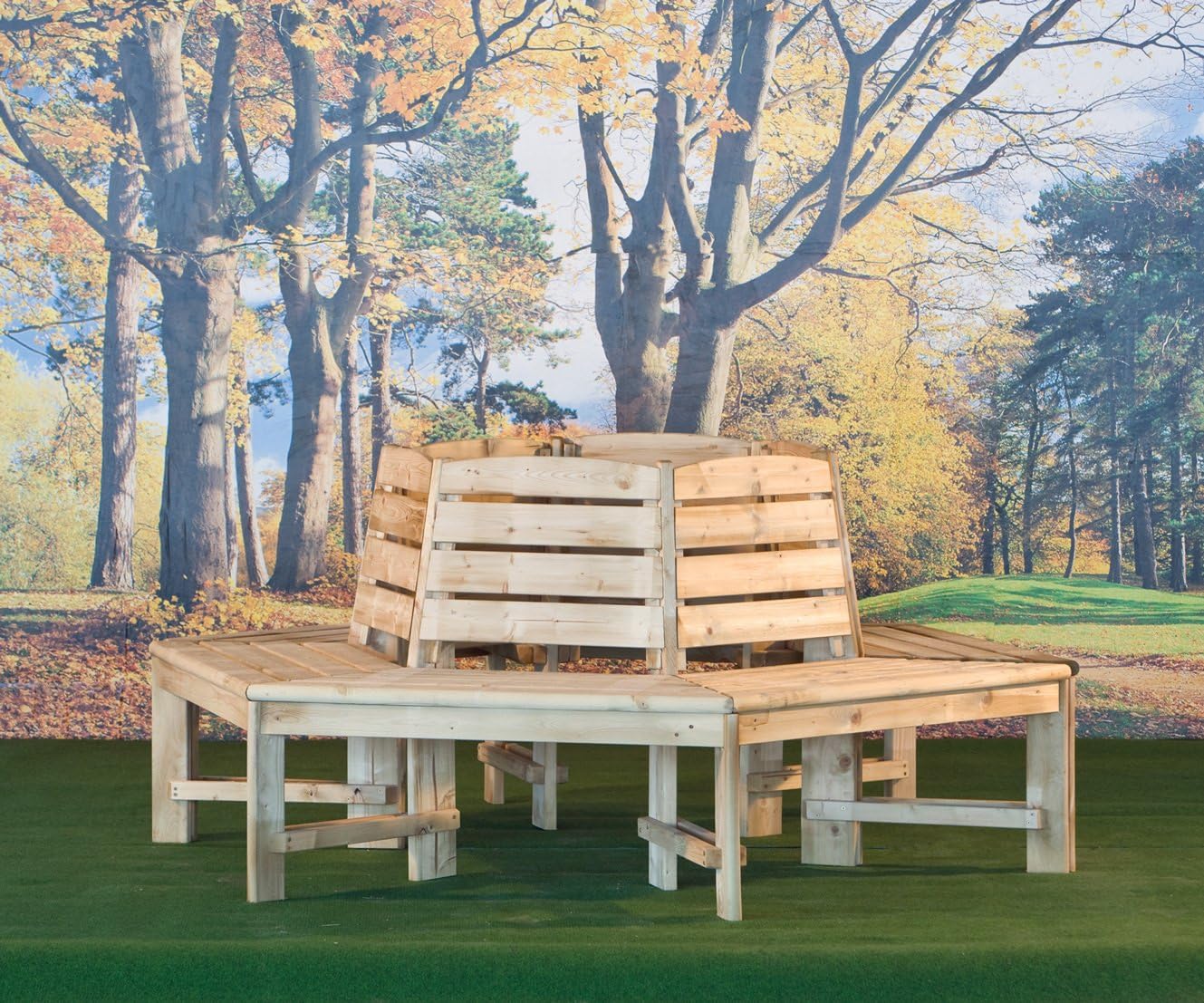 Tuindeco 31.0001 Tree-Proof Tree Bench with Backrest