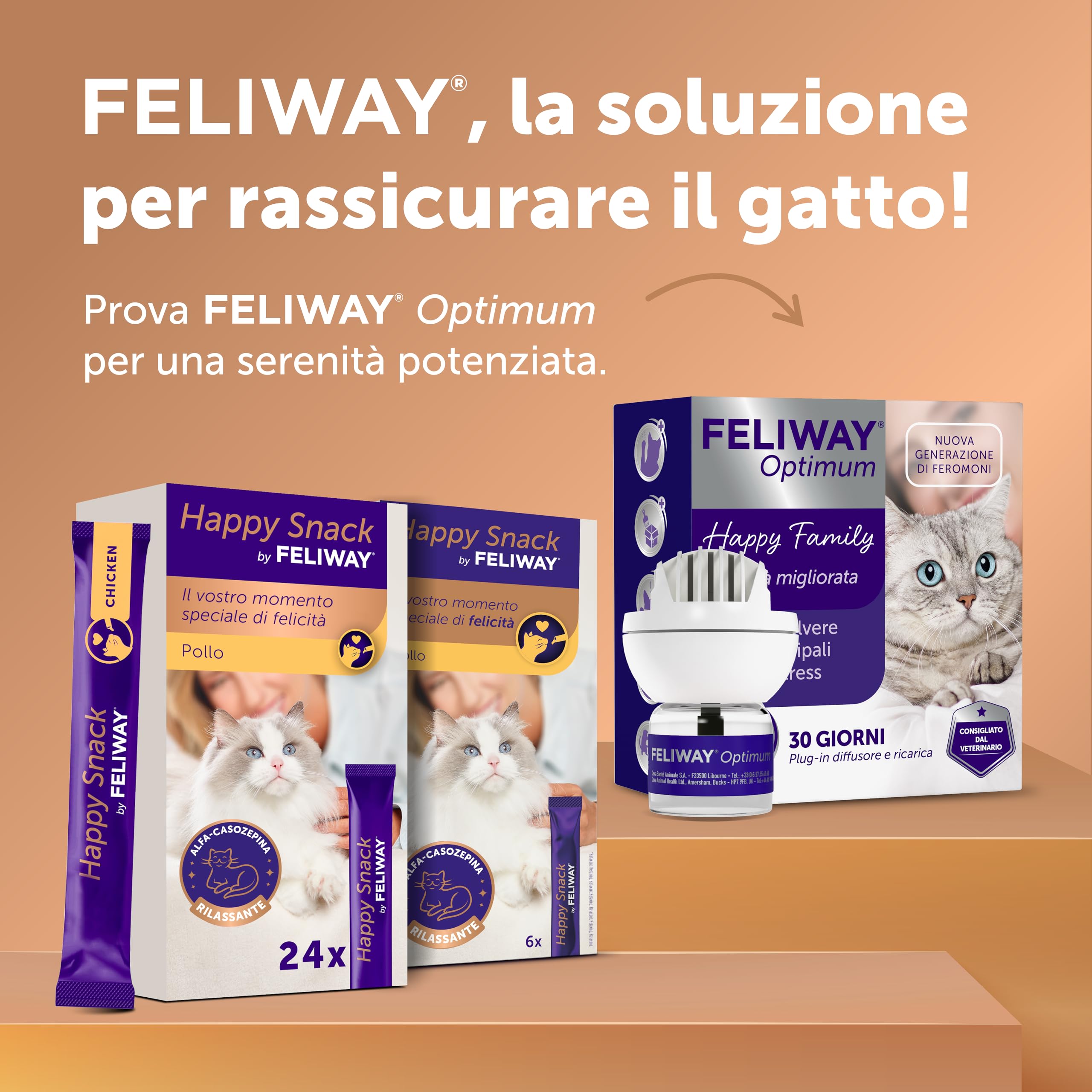 Happy Snack by FELIWAY – Gustosi snack calmanti per gatti, 6 stick – Aiuta il tuo gatto a sentirsi più tranquillo e rafforza il legame tra di voi.