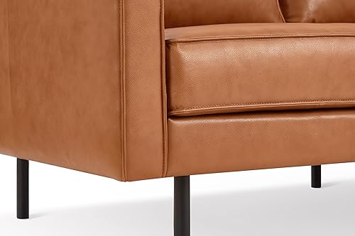 Miniatura 9 de Valencia Varese - Sofá de piel de napa italiana de 90 pulgadas, color marrón coñac, moderno, para sala de estar y muebles de apartamento