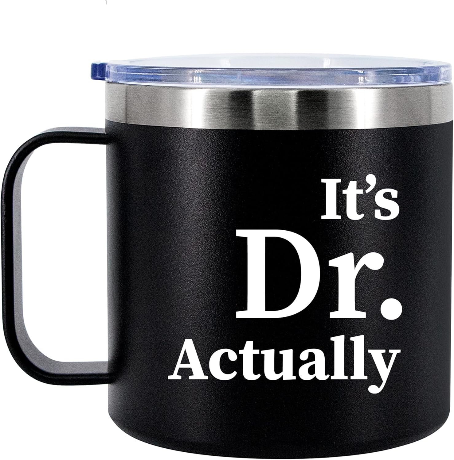 Panvola It's Dr Actually Doctor Gifts Insulated Coffee Mug 14oz With Handle And Lid New PhD Student Graduation Gifts From Mom Dad To Daughter Son Stainless Steel Tumbler Camping Travel Mugs