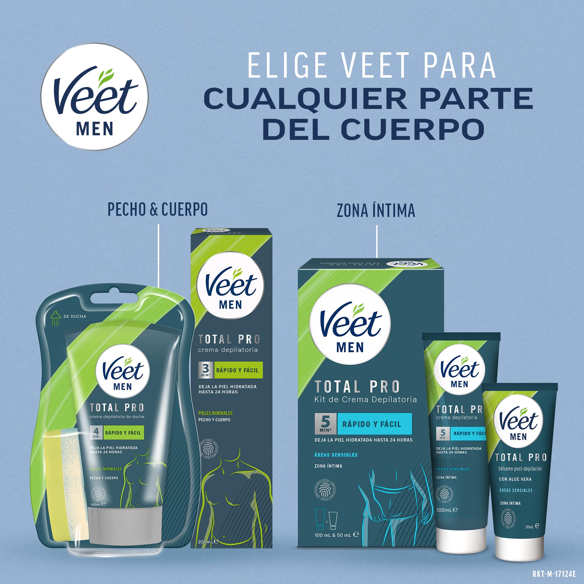 Veet Crema Depilatoria para Hombre Piel Normal, 200 ml (Paquete de 6)