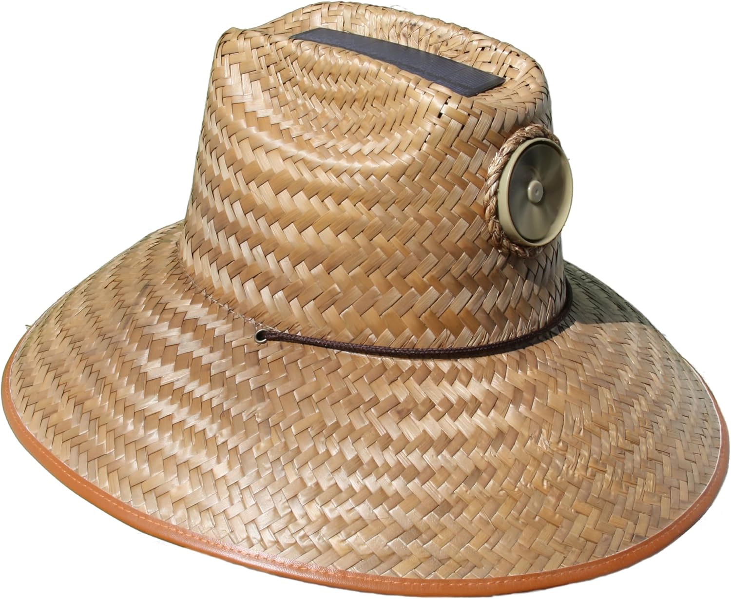 KOOL BREEZE SOLAR HAT - Plain Thurman Straw Hat - Solar Sun Hat Cooling Fan with Power - Extra Large