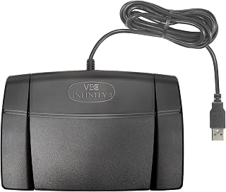 Infinity 3 USB Foot Pedal for Transcription - Ergonomic, Durable Control for PC & Mac