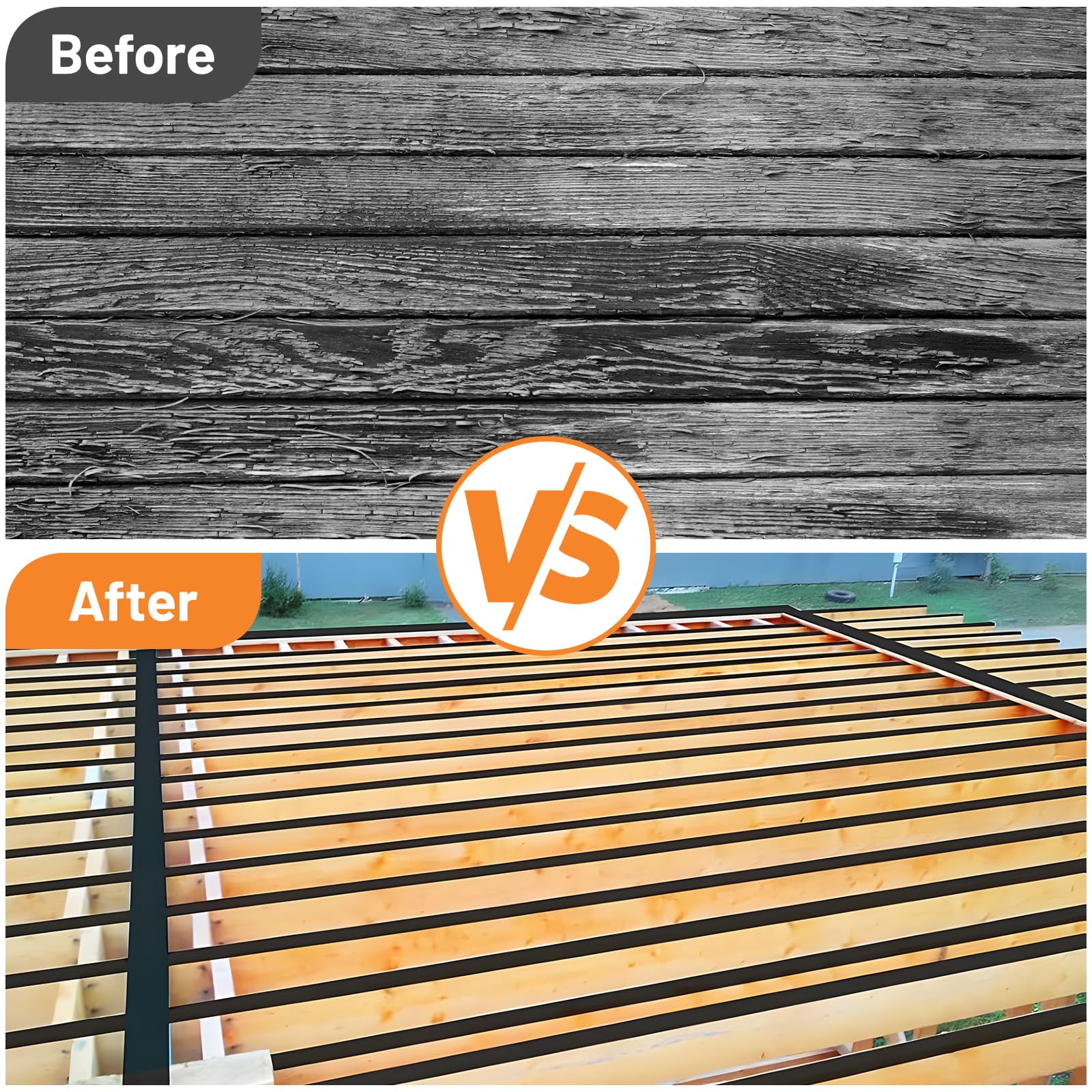 DBREAKS Cinta de protección de madera para cubierta, Cinta butílica para viguetas de exterior, Cinta de reparación de butilo, impermeable y resistente a la corrosión(10 cm x 15 m)