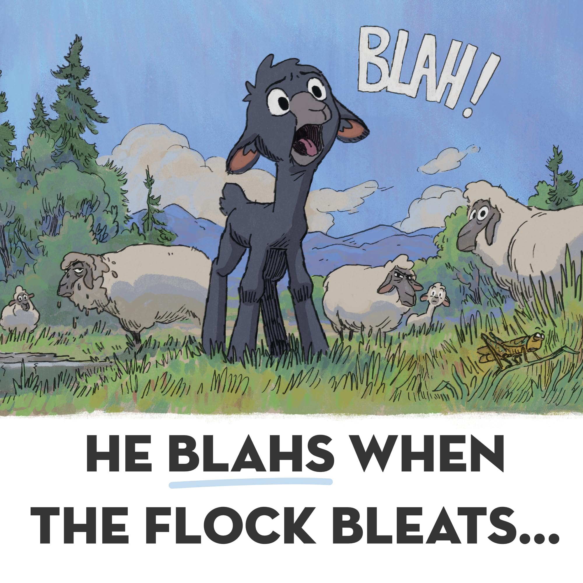 Blah Blah Black Sheep Picture Books, Illustrated Children Story Books, Courageous Kids, Action-Packed Children's Books Ages 6-8, Bedtime Animal Books for Kids - Image 3