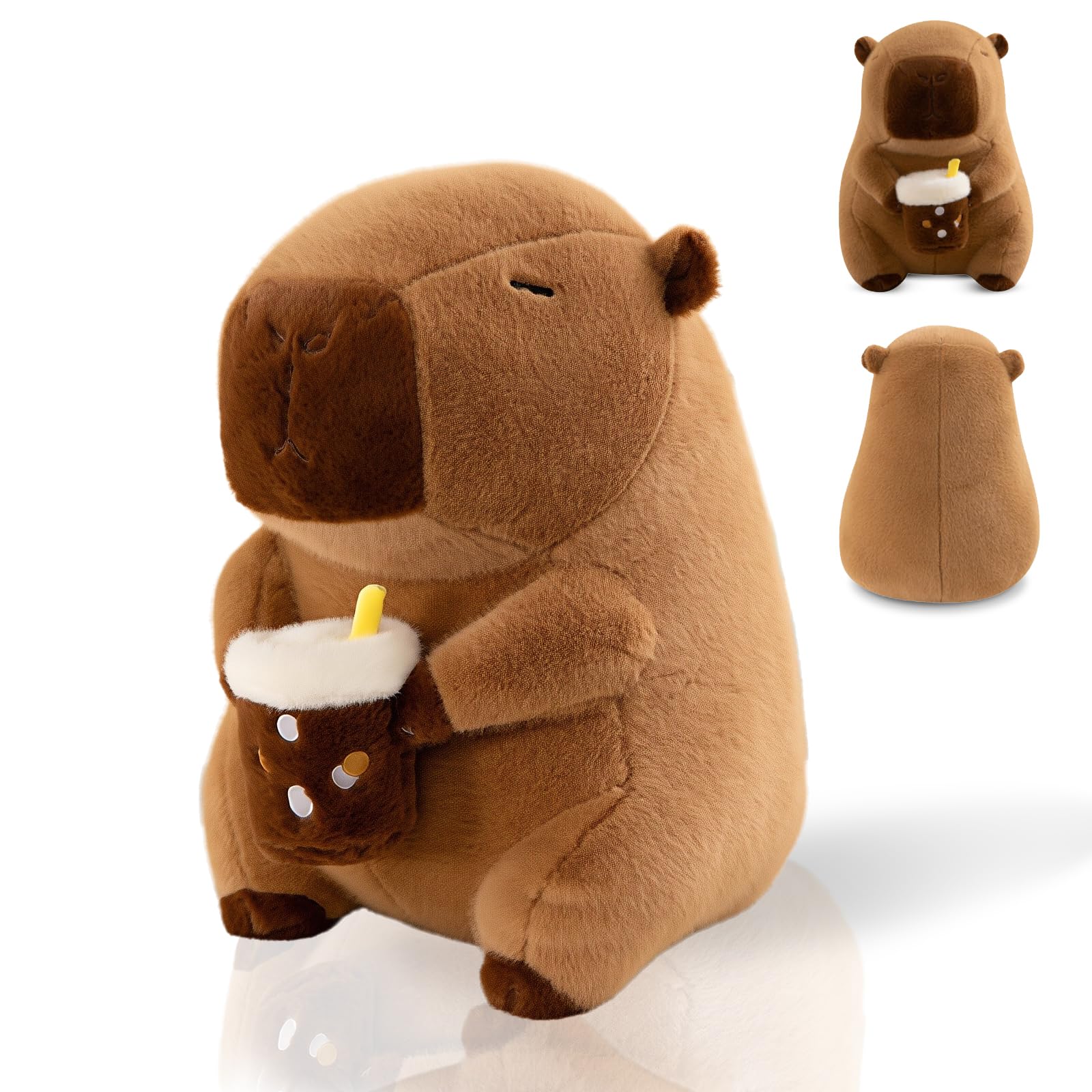 NXNYNZ 12 Inch Cute Capybara Plush Kawaii Soft Capybara Plush Doll Pillow with Bread Capybara Stuffed Aniamls Toys for Girls Children Adults Birthdays Valentines Gift (): Capybara With Milk Tea