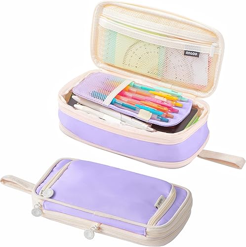 Miniatura 1 de Estuche para lápices de gran capacidad, bolsa de almacenamiento para bolígrafos estéticos, organizador de suministros escolares, bonita bolsa para