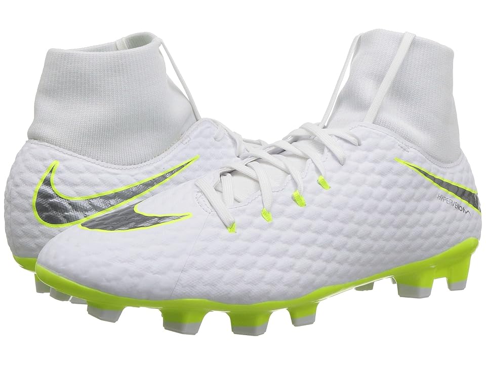 

Nike Hypervenom Phantom 3 Academy Dynamic Fit FG (White/Metallic Cool Grey/Volt/Metallic Cool Grey) Men's Soccer Shoes