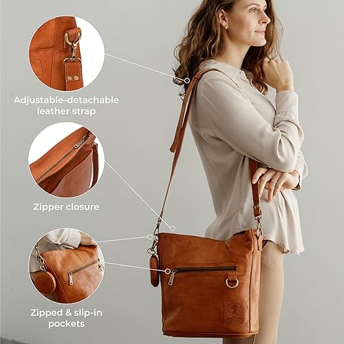 Miniatura 5 de BERLINER BAGS Bolso bandolera de cuero vintage Siena, bolso cruzado para mujer