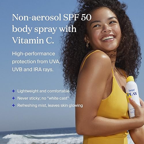 Miniatura 2 de Supergoop! PLAY SPF 50 - Spray antioxidante corporal con vitamina C, 3 onzas líquidas, paquete de 2 unidades, protector solar de amplio espectro