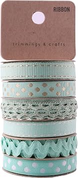 Mint Ribbon - Assorted for Crafts Hair Ribbons for Girls Fabric Thin Grosgrain Craft Ribbon for Bows for Hair for Bows Cloth Decorative Trim