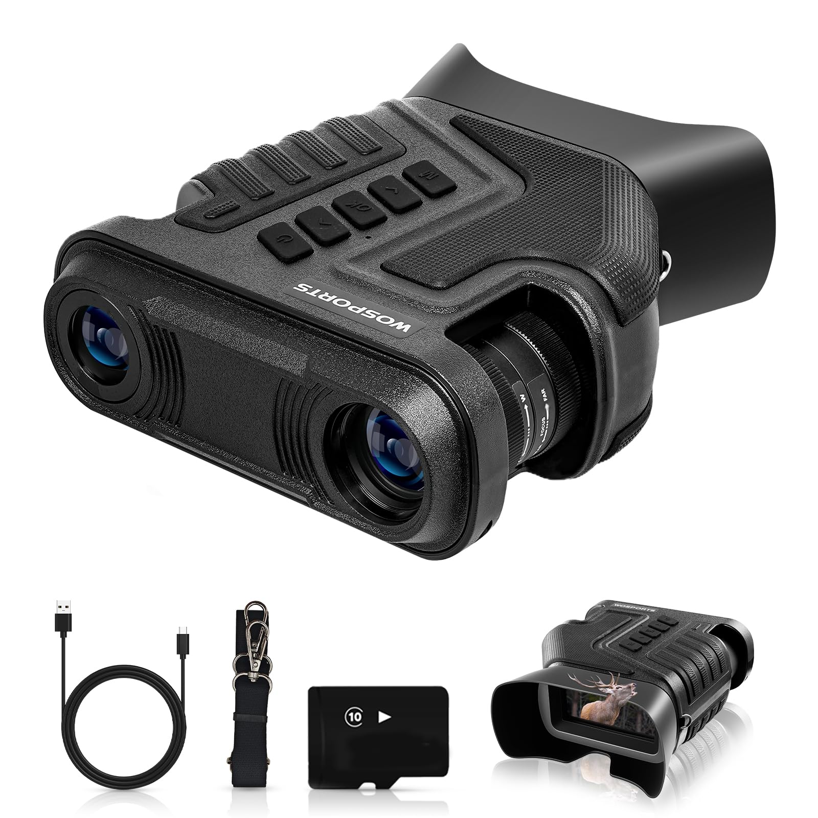 4K Night Vision Googles for Adults, up to 80x Magnification, 48MP Photo