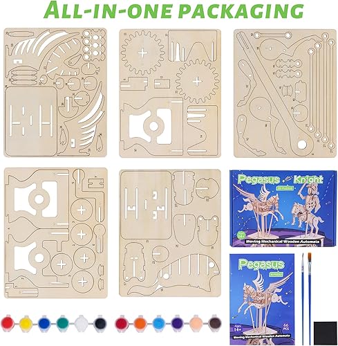 Miniatura 5 de Rompecabezas de madera 3D con pintura de acuarela para mayores de 14 años kits de manualidades mecánicas de montaje para decoración del hogar