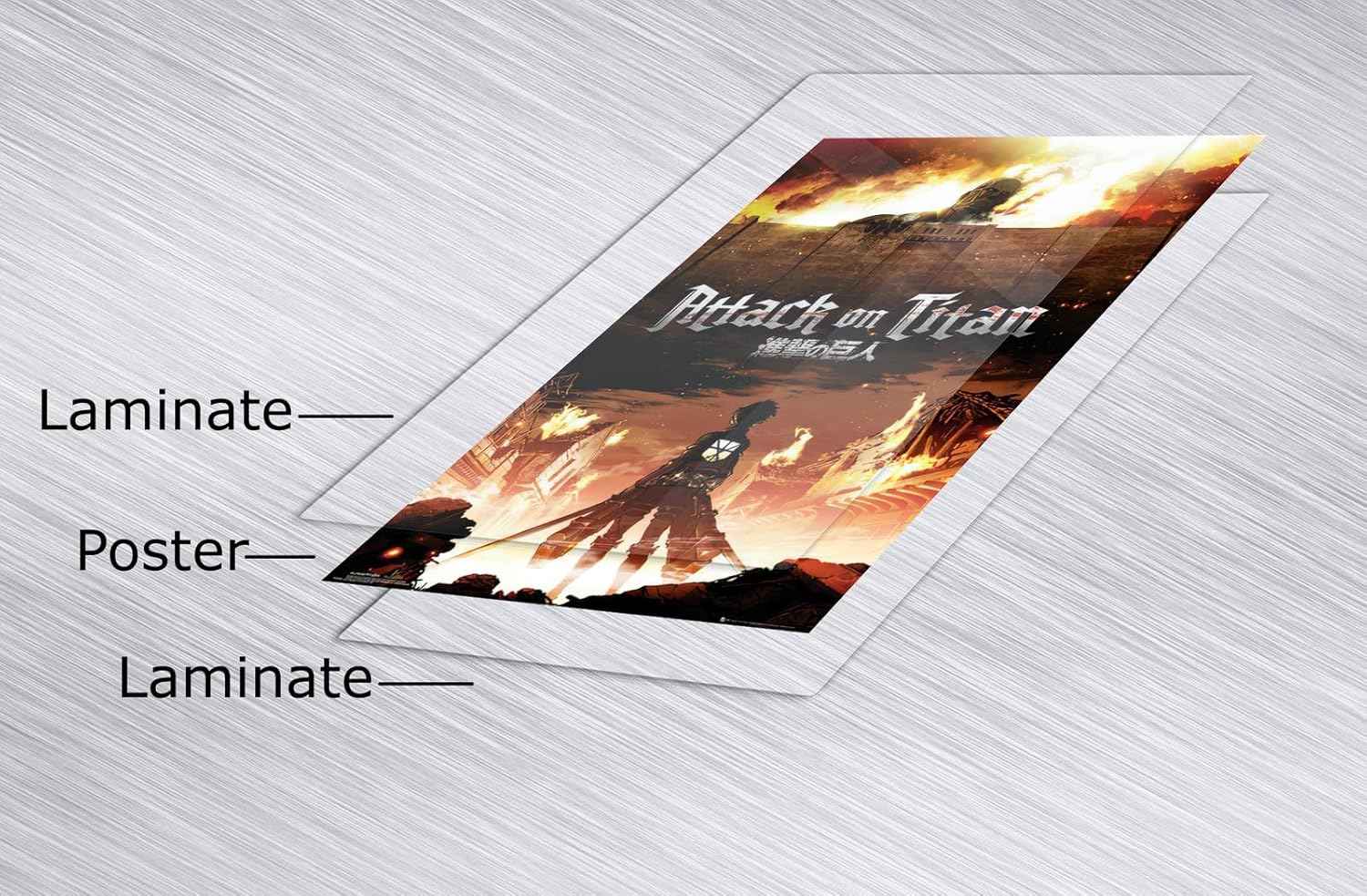 POSTER STOP ONLINE Attack on Titan - Anime TV Show Poster (Regular Style - Key Art) (Shingeki No Kyojin) (Size: 24" x 36") (Laminated Poster & Strips)