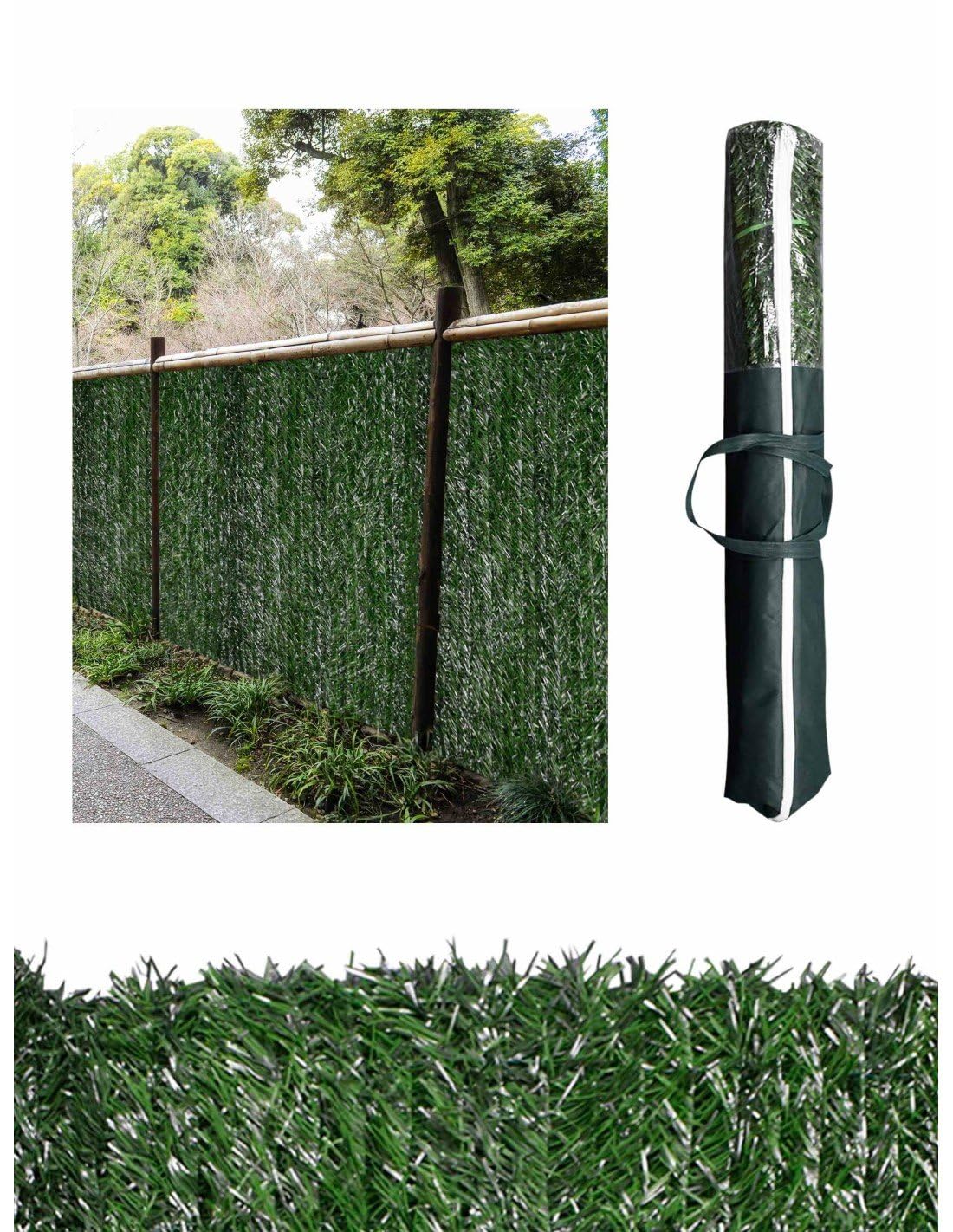 Jardin202 - Seto Artificial Premium Verde | 90% Ocultación | UV Resistente | Fácil Instalación Ideal para Jardín, Balcón, Terraza | 1 x 3 Metros (Verde)