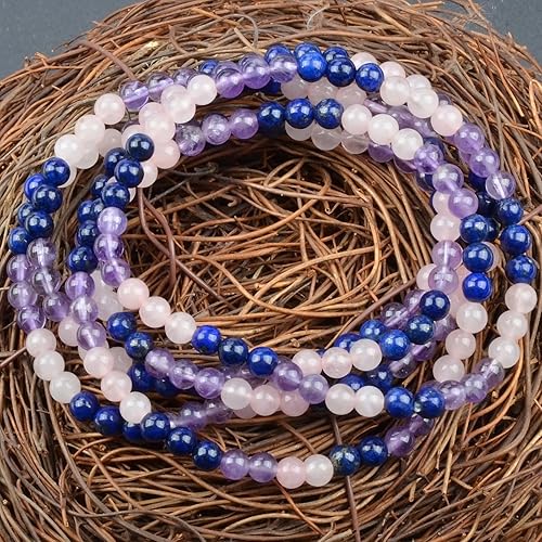 Vista 92 de MASSIVE BEADS Pulsera elástica de yoga hecha a mano con piedra natural, cristal curativo, energía, regalos para adultos unisex de 0.157 in, 0.236