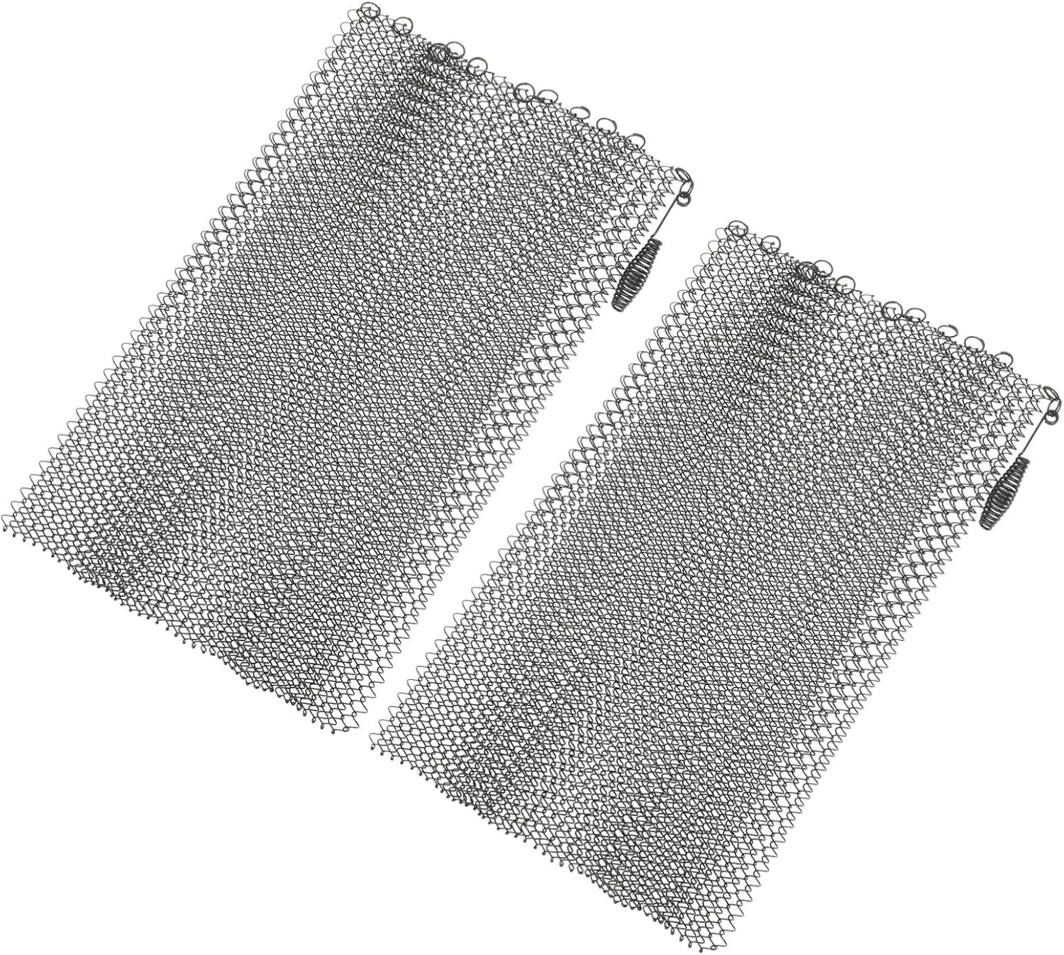 2pcs Black Metal Fireplace Screen Curtains Mesh Panels Xin Fire-Resistant Rustproof Hearth Accessory Iron Mesh Fireplace Covers